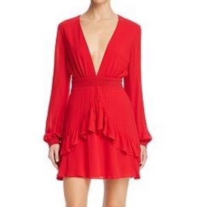 Sage the label red dress. Deep v neck.